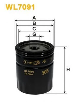 Фильтр масляный Alfa Romeo, Citroen, Fiat Albea, Brava, Bravo, Cinquecento, Doblo I, Fior Wix Filters (WL7091) WIX Filters (WL7091)
