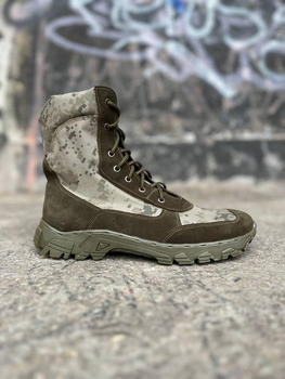 Берцы тактические мужские Light Boots 41 (27 см) Весна/Лето кожа и кордура легкие ботинки (Олива-Пиксель)