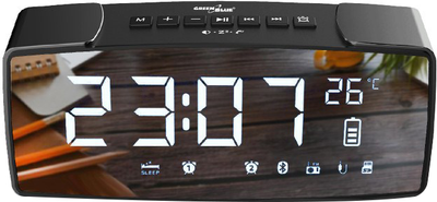 Радиоприемник GreenBlue 62917 Clock Digital Black, Grey (GB200)