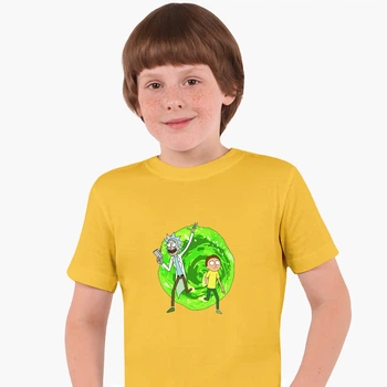 Детская футболка для мальчиков Рик и Морти (Rick and Morty) (25186-1240-18) 158-164 см Хлопок Желтый