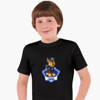 Детская футболка Щенячий патруль (PAW Patrol) (25186-1610) 134-140 см Хлопок Черный