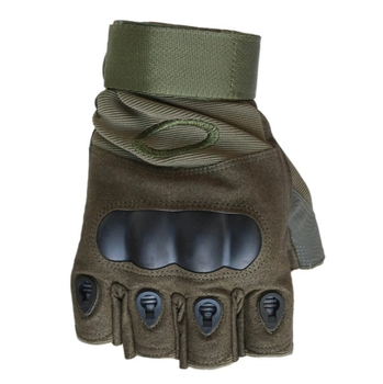 Универсальные тактические перчатки Oakley замшевые беспалые Оливковые XL