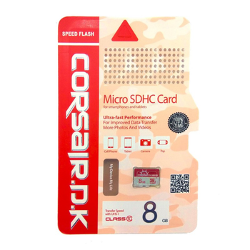 Карта Памяти CorsairDK MicroSDHC UHS-1 8gb 10 Class Красная