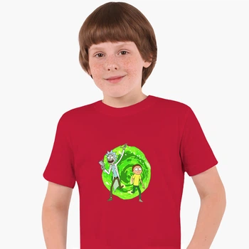 Детская футболка для мальчиков Рик и Морти (Rick and Morty) (25186-1240-6) 158-164 см Хлопок Красный