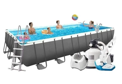 Каркасний басейн Intex 26368 - 16, 732 х 366 х 132 см (150мг/11 г/год, 12 000 л/год, сходи, тент, підстилка, набір для догляду, сітка)