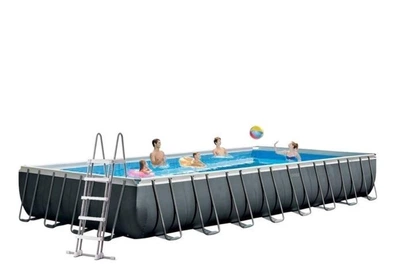 Каркасный бассейн Intex 26378 - 1, 975 х 488 х 132 см (лестница, тент, подстилка)