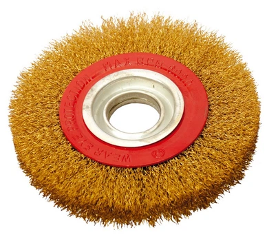 Щетка дисковая из латунированной рифленой проволоки D150*32 мм MASTERTOOL GM (19-9215)