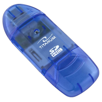 Czytnik kart Titanum TA101B USB 2.0 MicroSDHC/miniSD/MMC/SD/SDHC niebieski