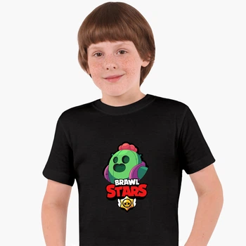 Дитяча футболка Бравл Старс Спайк (Brawl Stars Spike) (25186-1030) 122-128 см Бавовна Чорний