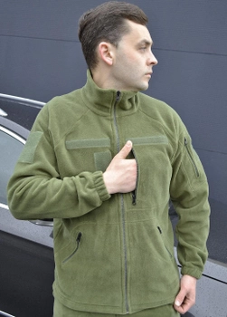 Тактичний флісовий костюм з липучками Хакі 38 (id284r38)