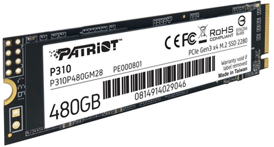 Patriot P310 480GB M.2 NVMe PCIe 4.0 3D NAND (TLC) (P310P480GM28)