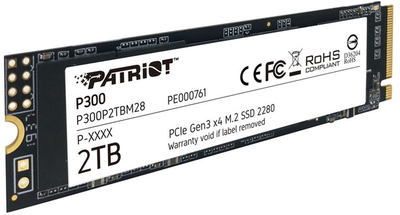 Patriot P300 2TB M.2 NVMe PCIe 3.0 3D NAND (P300P2TBM28)