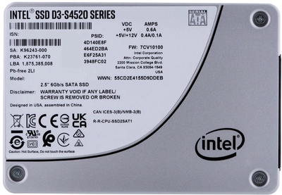 Dysk SSD Solidigm (Intel) S4520 7.68TB 2.5" SATAIII 3D NAND (TLC) (SSDSC2KB076TZ01)