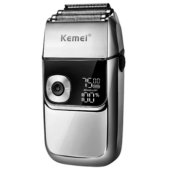 Электрическая мужская бритва Kemei KM-2028 Gray с аккумулятором и дисплеем (SK-N10600-52378S)