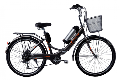 Електровелосипед складний з низькою рамою E-motion 36V 10Ah 350W чорно/помаранчевий (e-motion)