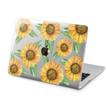Чехол пластиковый для Apple MacBook Neo 13 (A18 Pro) 2026 (Подсолнухи паттерн) A3404 макбук нэо 13" inch