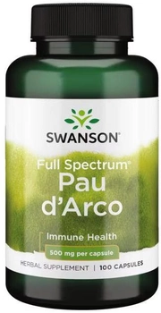 Мурашине дерево Swanson Full Spectrum Pau D'Arco 500 мг 100 капсул (SW424)