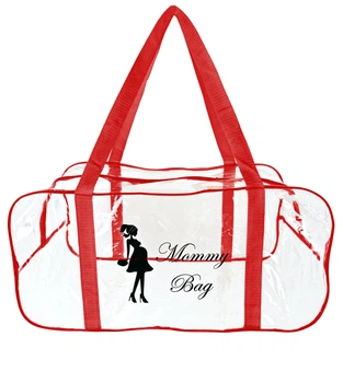 Сумка прозрачная в роддом Mommy Bag (L) Красная