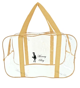 Сумка прозрачная в роддом Mommy Bag (M) Бежевая