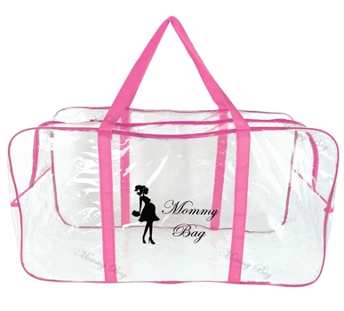 Сумка прозрачная в роддом Mommy Bag XL розовая (p004)