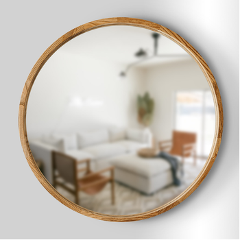 Дзеркало кругле дерев'яне Luxury Wood Perfection Natural Dark Ясен 65 см