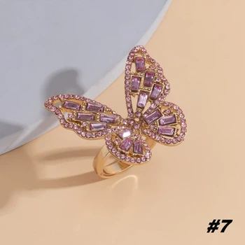 Кольцо бабочка "Unique Butterfly", фиолетовое золото