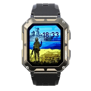 Розумний тактичний смарт годинник Smart Watch Lemfo C20 Pro чорний спортивний