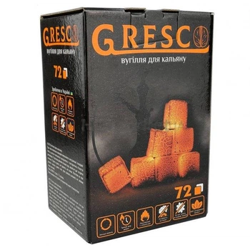 Вугілля горіхове Gresco 1кг/72шт В Коробці Греско 482001652
