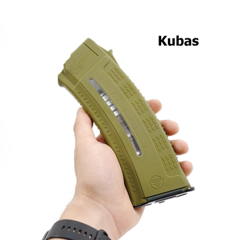 Високоміцний Магазин АК 5.45 коробчатий, Ріжок АК калібр 5.45 з вікном для контролю кількості заряду патронів Kubas Колір Олива