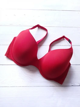 Бюстгальтер Victoria`s Secret красный с гипюром сзади А-127 36DD/80E
