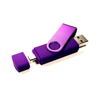 Флеш накопитель Jaster двухсторонняя 32GB OTG USB 2.0 microUSB purple