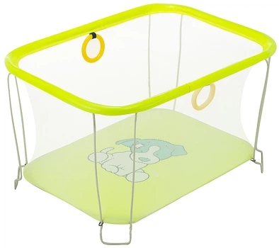 Манеж детский игровой KinderBox солнышко Желтый собачка с мелкой сеткой. (SUN 1)