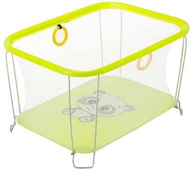 Детский манеж игровой KinderBox солнышко Желтый панда с мелкой сеткой (SUN 4336)
