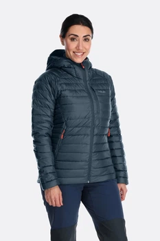 Пуховик женский Rab Microlight Alpine Long Jacket Womens 12 Темно-синій