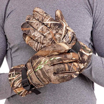 Мужские перчатки на Меху, Камуфляж (лес, дубок)