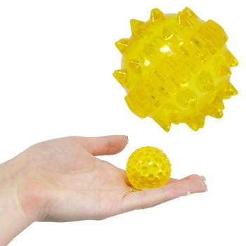 Массажер Су Джок мячик 4 см "Ёжик" Желтый, шарик с шипами для массажа (1009072-Yellow)