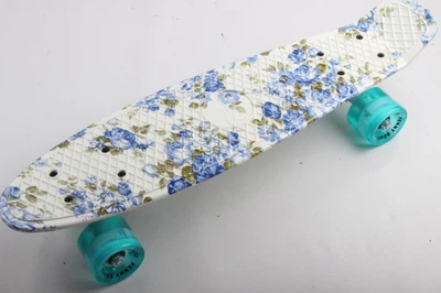 Скейт Пенні борд Penny board Graffics 22 Light Blue Rose