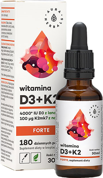 Witamina D3 Aura Herbals 4000 IU K2 100 mcg 30 ml (AH693)