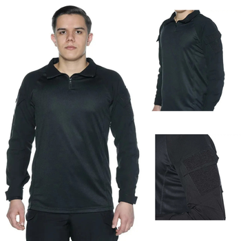 Рубашка мужская тактическая с длинным рукавом для военных и армии ВСУ, Черный XXL