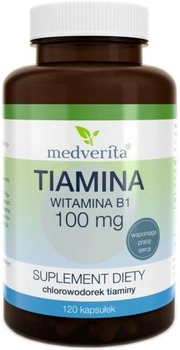 Medverita Tiamina Witamina B1 100 mg 120 kapsułek (MV987)