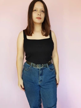 Топ майка чорний однотонний в рубчик ZARA 9522 M(28)