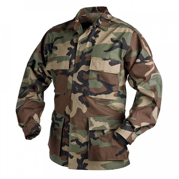 Китель (Бавовна, Ріпстоп) BDU - Cotton Ripstop Helikon-Tex US Woodland L/Regular Тактичний чоловічий