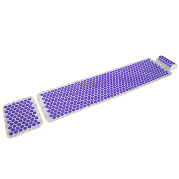Масажний килимок Аплікатор Кузнєцова + міні килимок + валик масажер для спини/шиї/ніг OSPORT Set №3 (n-0023) Сіро-фіолетовий