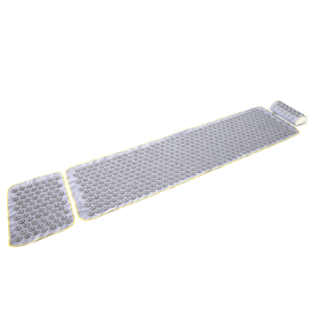 Масажний килимок Аплікатор Кузнєцова + міні килимок + валик масажер для спини/шиї/ніг OSPORT Set №3 (n-0023) Сіро-сірий