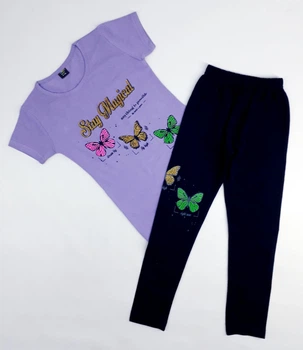 Костюм (футболка+лосіни) Hasan baby 200830 146см(р) бузковий з синім