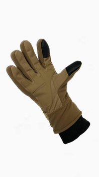 Тактичні зимові рукавиці на хутрі койот, розмір XL