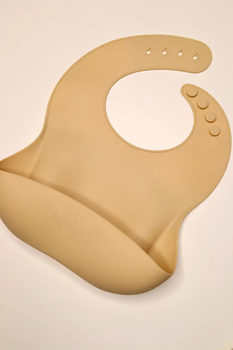 Нагрудник силіконовий Twins Bib, beige