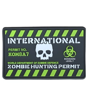 Шеврон/патч KOMBAT UK Zombie Hunting Permit, 8x5см