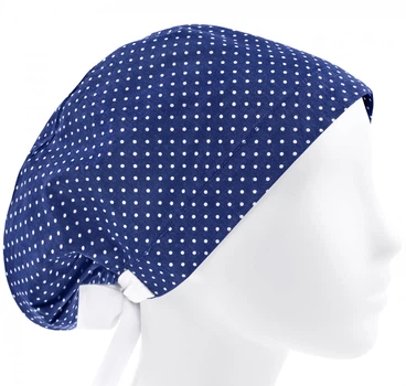 Медицинская шапочка женская HeadwearUniverse универсальная принт Горохи на синем
