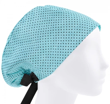Медицинская шапочка женская HeadwearUniverse универсальная принт Горохи на голубом